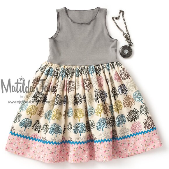 Girls Matilda Jane Platinum Forest Tank Dress Knit Bodice Handmade